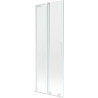 Mexen Velar L paroi de baignoire à 2 volets coulissants 75 x 150 cm, transparent, blanc - 896-075-003-01-20