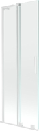 Mexen Velar L paroi de baignoire à 2 volets coulissants 75 x 150 cm, transparent, blanc - 896-075-003-01-20