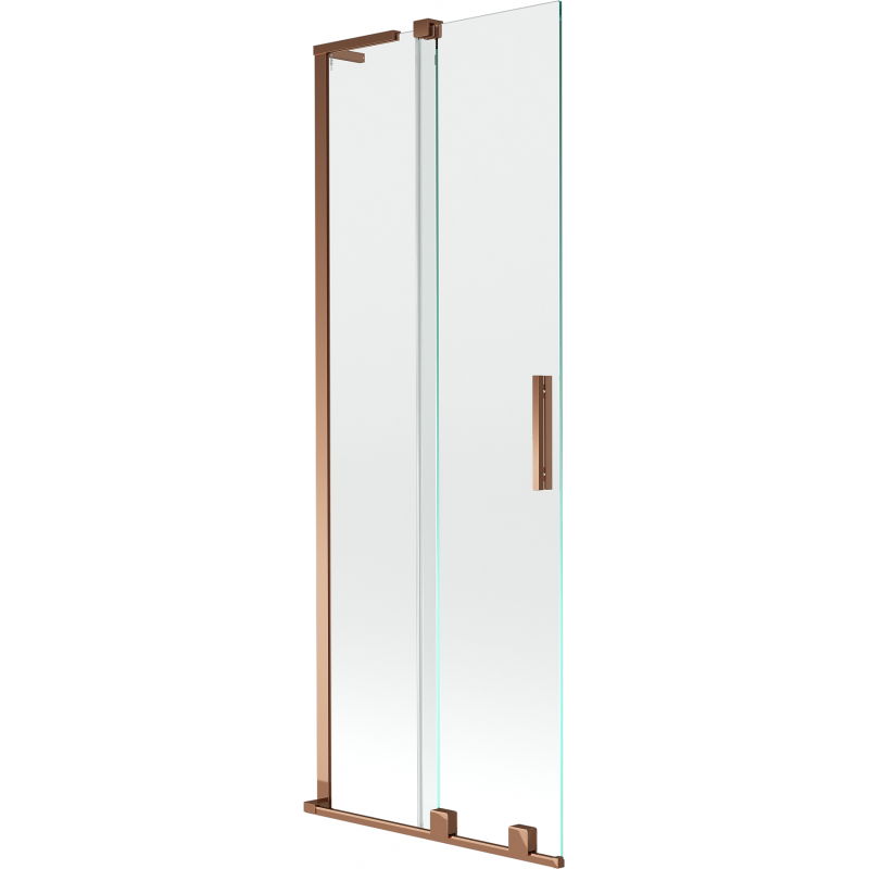 Pare-douche de baignoire coulissant à 2 volets Mexen Velar L 75 x 150 cm, transparent, or rose - 896-075-003-01-60