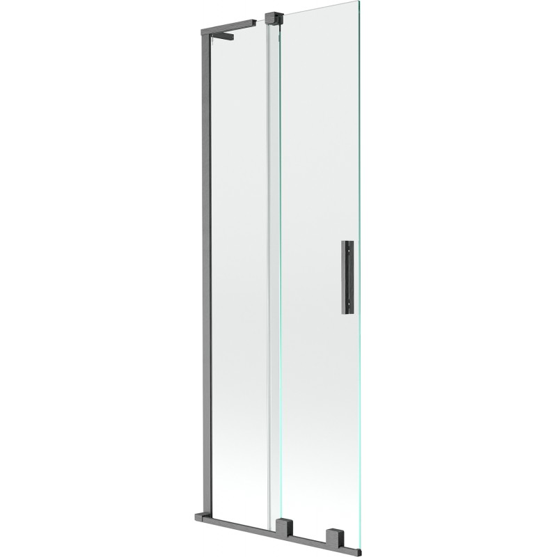 Mexen Velar L paroi de baignoire à 2 volets coulissants 75 x 150 cm, transparent, gris canon brossé - 896-075-003-01-66