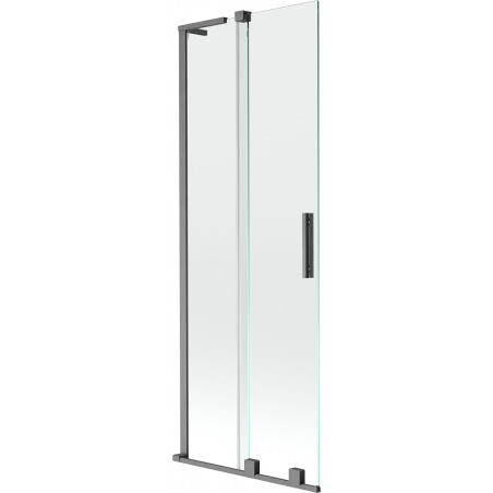 Mexen Velar L paroi de baignoire à 2 volets coulissants 75 x 150 cm, transparent, gris canon brossé - 896-075-003-01-66