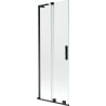 Mexen Velar L paroi de baignoire 2 volets coulissants 75 x 150 cm, transparent, noir - 896-075-003-01-70