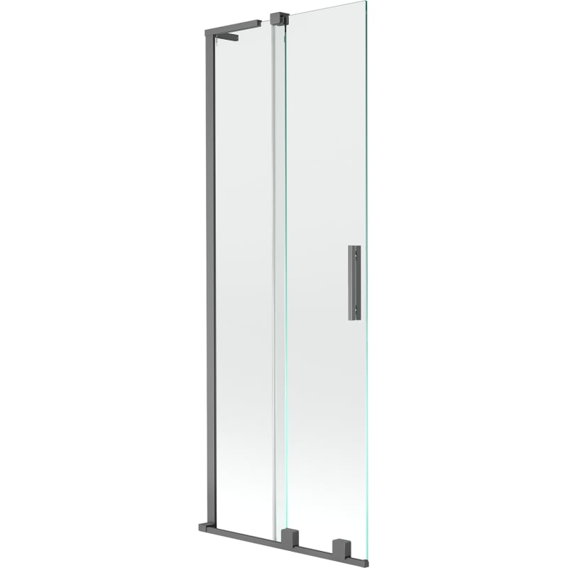 Mexen Velar L paroi de baignoire à 2 volets coulissants 75 x 150 cm, transparent, gun metal - 896-075-003-01-95