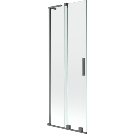Mexen Velar L paroi de baignoire à 2 volets coulissants 75 x 150 cm, transparent, gun metal - 896-075-003-01-95