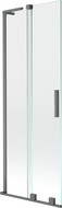 Mexen Velar L pare-douche de bain coulissant à 2 volets 75 x 150 cm, transparent, métal gun - 896-075-003-01-95
