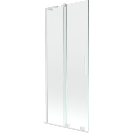Mexen Velar L paroi de baignoire 2 volets coulissants 80 x 150 cm, transparent, blanc - 896-080-003-01-20