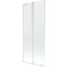 Mexen Velar L paroi de baignoire 2 volets coulissants 80 x 150 cm, transparent, blanc - 896-080-003-01-20