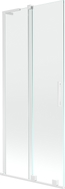 Mexen Velar L paroi de baignoire 2 volets coulissants 80 x 150 cm, transparent, blanc - 896-080-003-01-20