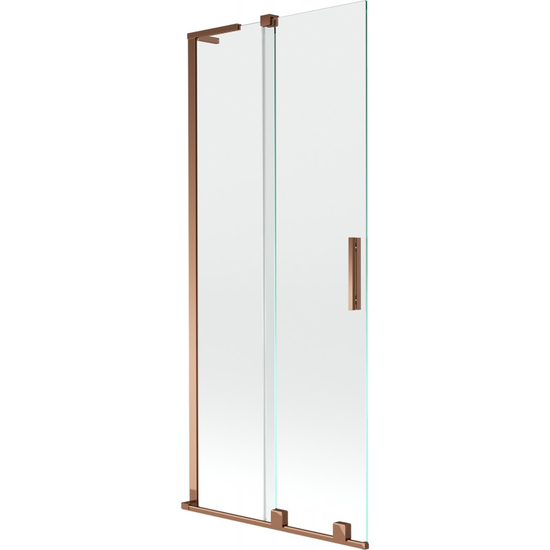 Mexen Velar L paroi de baignoire 2 volets coulissants 80 x 150 cm, transparent, or rose - 896-080-003-01-60