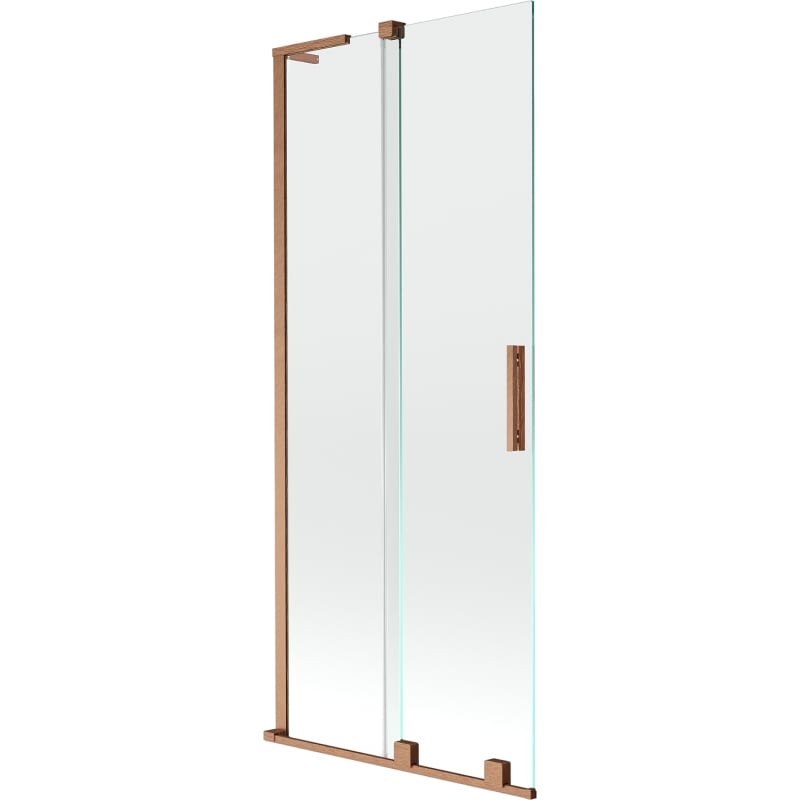 Mexen Velar L paroi de baignoire à 2 volets coulissants 80 x 150 cm, transparent, cuivre brossé - 896-080-003-01-65