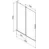 Mexen Velar L paroi de baignoire à 2 volets coulissants 80 x 150 cm, transparent, cuivre brossé - 896-080-003-01-65