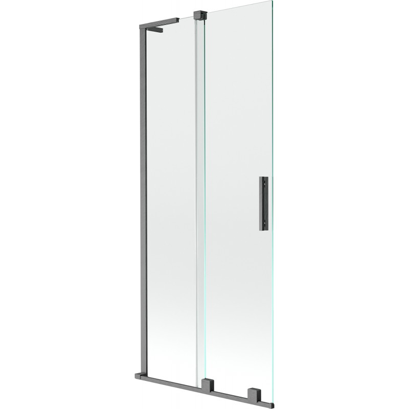 Mexen Velar L paroi de douche 2 volets coulissants 80 x 150 cm, transparent, gris canon brossé - 896-080-003-01-66