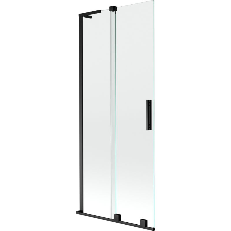 Paroi de baignoire 2 volets coulissante Mexen Velar L 80 x 150 cm, transparent, noir - 896-080-003-01-70