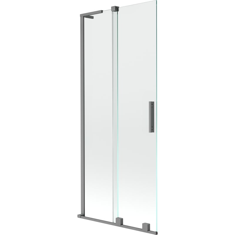 Mexen Velar L paroi de baignoire pliable à 2 volets coulissante 80 x 150 cm, transparente, métal gun - 896-080-003-01-95