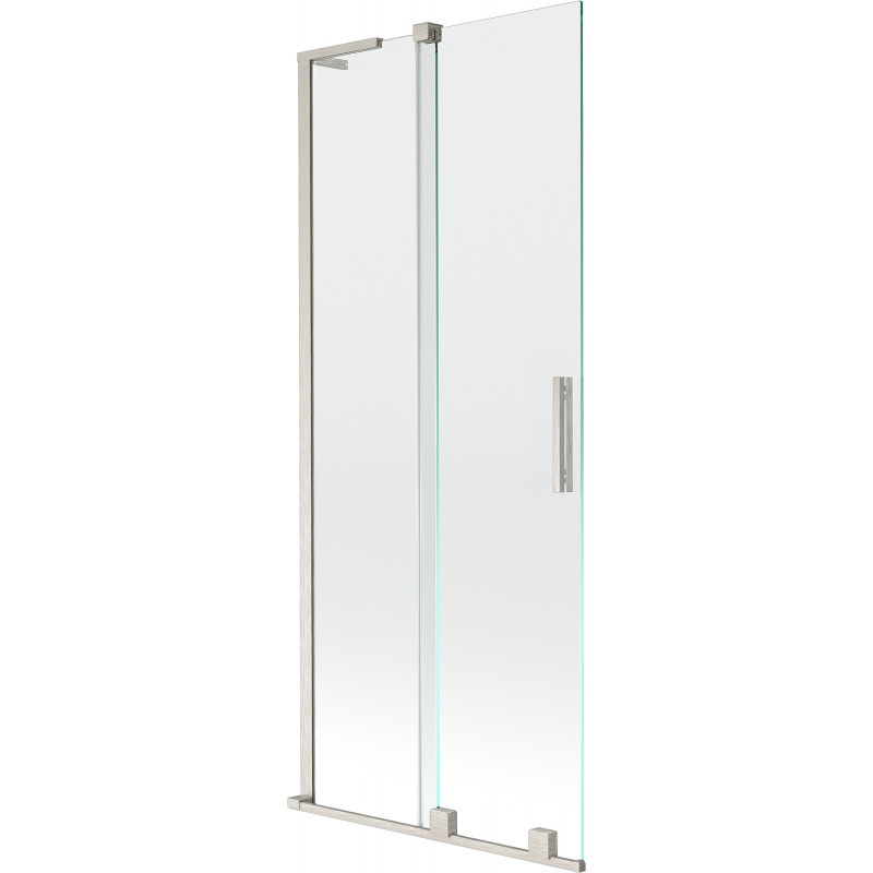 Mexen Velar L paroi de douche à deux volets coulissante 80 x 150 cm, transparente, nickel brossé - 896-080-003-01-97