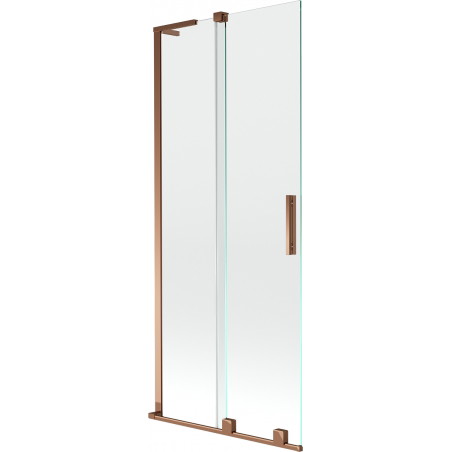 Mexen Velar L paroi de baignoire coulissante à 2 vantaux 85 x 150 cm, transparent, or rose - 896-085-003-01-60