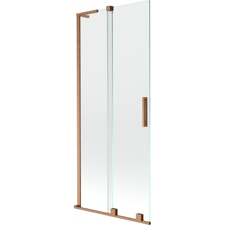 Mexen Velar L paroi de baignoire coulissante à 2 vantaux 85 x 150 cm, transparent, cuivre brossé - 896-085-003-01-65