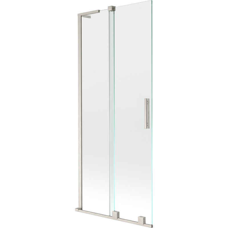Mexen Velar L paroi de baignoire 2 battants coulissants 85 x 150 cm, transparent, nickel brossé - 896-085-003-01-97