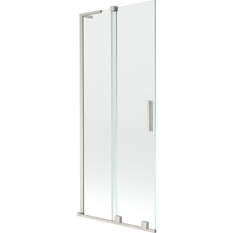 Mexen Velar L paroi de baignoire pliable à 2 volets 85 x 150 cm, transparent, nickel brossé - 896-085-003-01-97