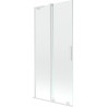 Mexen Velar L paroi de baignoire à 2 vantaux coulissants 90 x 150 cm, transparent, blanc - 896-090-003-01-20
