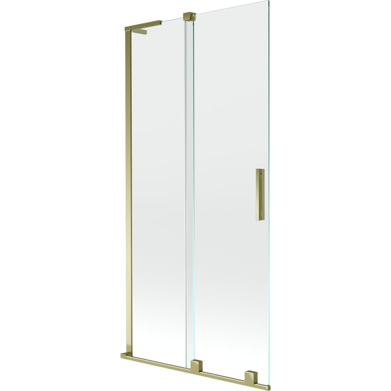 Mexen Velar L paroi de baignoire 2 volets coulissants 90 x 150 cm, transparent, doré - 896-090-003-01-50