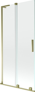 Mexen Velar L pare-douche baignoire coulissant 2 portes 90 x 150 cm, transparent, doré - 896-090-003-01-50
