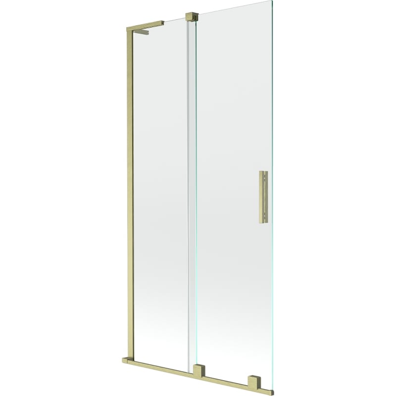 Mexen Velar L paroi de baignoire coulissante à 2 vantaux 90 x 150 cm, transparent, doré brossé - 896-090-003-01-55