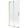 Mexen Velar L paroi de baignoire coulissante à 2 vantaux 90 x 150 cm, transparent, doré brossé - 896-090-003-01-55