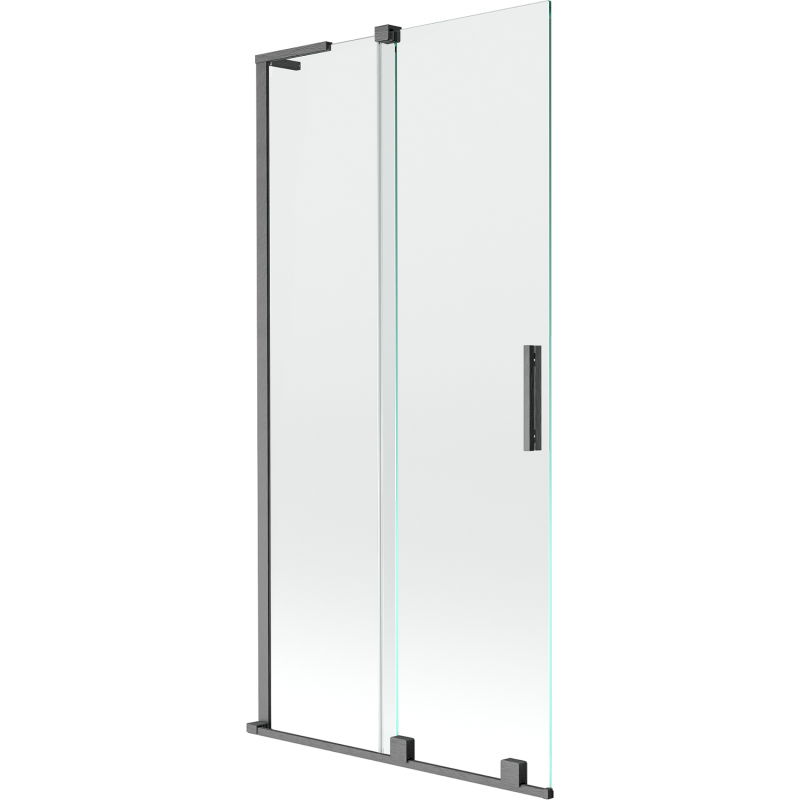 Mexen Velar L paroi de baignoire 2 volets coulissants 90 x 150 cm, transparent, gris arme brossé - 896-090-003-01-66