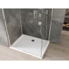 Mexen Omega cabine de douche coulissante 120 x 90 cm, transparente, chrome + receveur de douche Flat - 825-120-090-01-00-4010