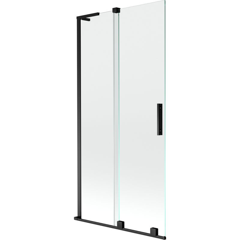 Paroi de baignoire Mexen Velar L à 2 vantaux coulissants 90 x 150 cm, transparent, noir - 896-090-003-01-70