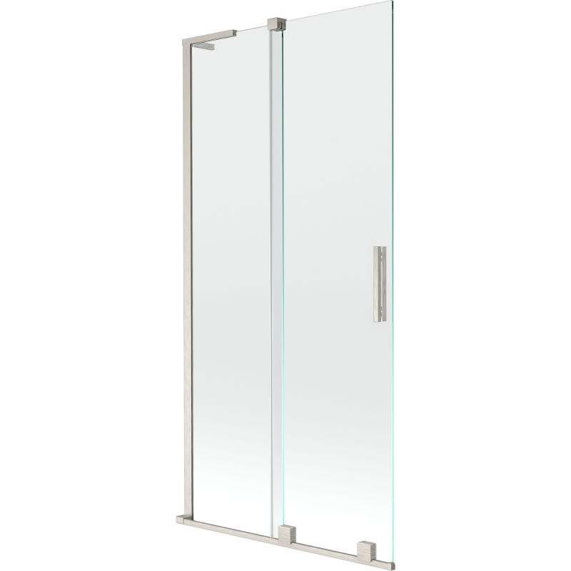 Mexen Velar L paroi de baignoire 2 panneaux coulissants 90 x 150 cm, transparent, nickel brossé - 896-090-003-01-97