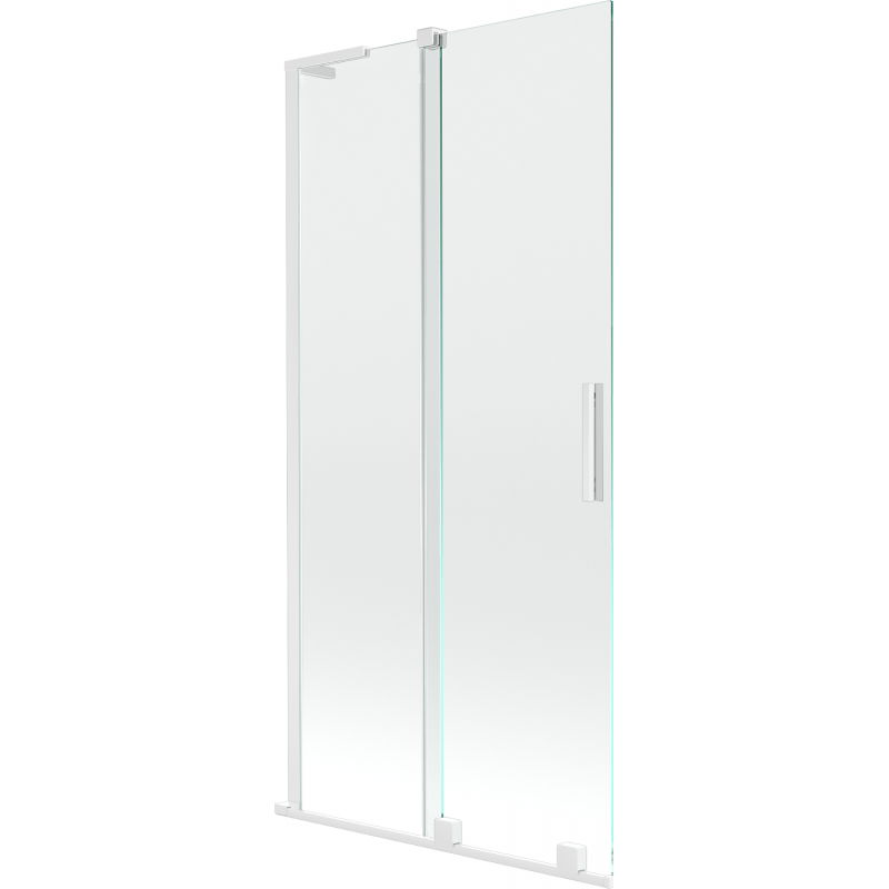 Mexen Velar L paravent de baignoire coulissant à 2 panneaux 95 x 150 cm, transparent, blanc - 896-095-003-01-20