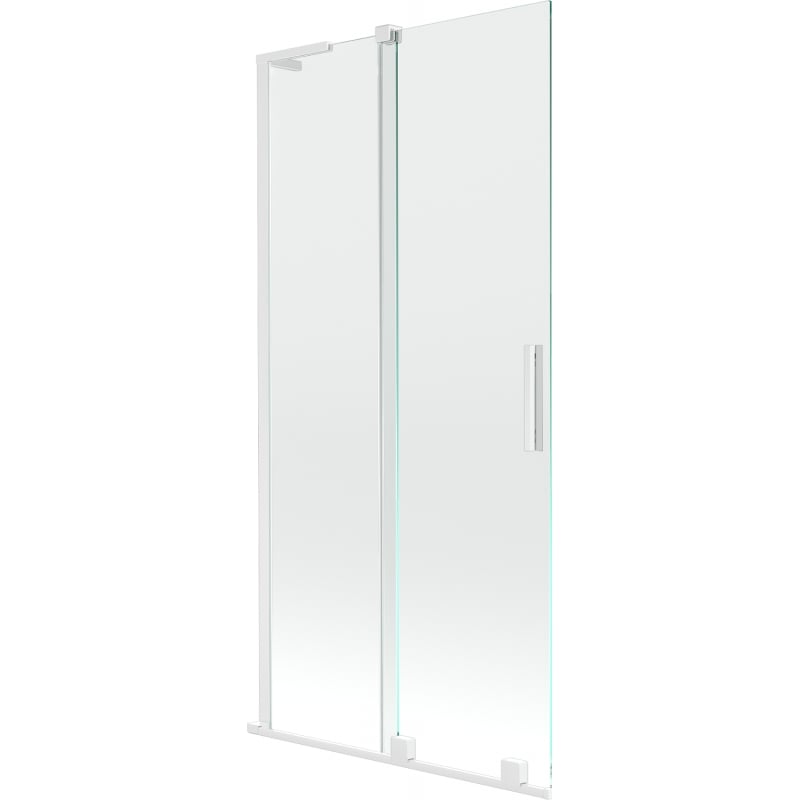 Mexen Velar L paroi de baignoire à 2 volets coulissants 95 x 150 cm, transparent, blanc - 896-095-003-01-20