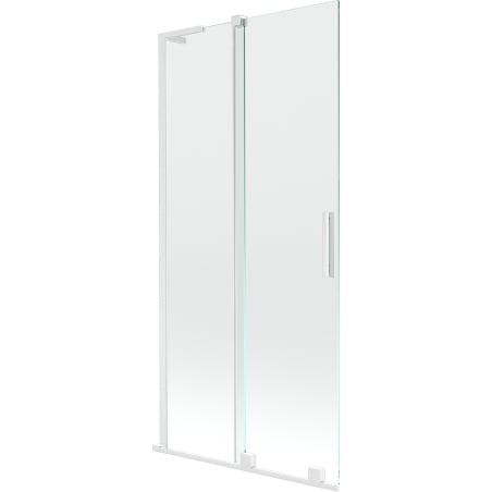Mexen Velar L paroi de baignoire à 2 volets coulissants 95 x 150 cm, transparent, blanc - 896-095-003-01-20