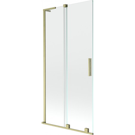 Mexen Velar L paroi de baignoire à 2 vantaux coulissante 95 x 150 cm, transparent, or brossé - 896-095-003-01-55