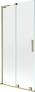 Mexen Velar L paroi de baignoire à 2 vantaux coulissante 95 x 150 cm, transparent, or brossé - 896-095-003-01-55