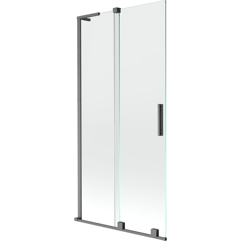 Mexen Velar L paroi de baignoire 2 panneaux coulissants 95 x 150 cm, transparent, gris canon brossé - 896-095-003-01-66