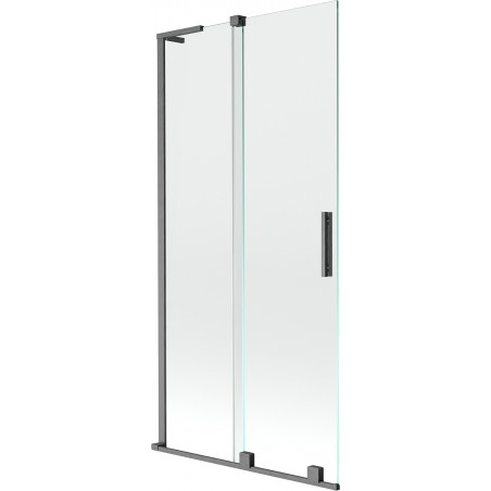 Mexen Velar L paroi de baignoire 2 panneaux coulissants 95 x 150 cm, transparent, gris canon brossé - 896-095-003-01-66