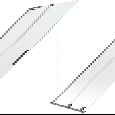 Paroi de baignoire coulissante 2 volets Mexen Velar L 95 x 150 cm, transparente, gris fusil brossé - 896-095-003-01-66