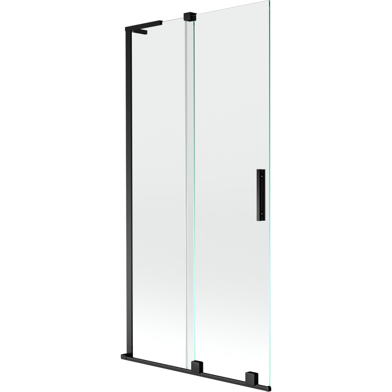 Mexen Velar L paroi de baignoire à 2 vantaux coulissante 95 x 150 cm, transparent, noir - 896-095-003-01-70