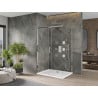 Mexen Omega cabine de douche coulissante 120 x 90 cm, transparente, chrome + receveur de douche Flat - 825-120-090-01-00-4010