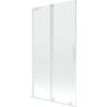 Mexen Velar L paroi de baignoire 2 battants coulissants 100 x 150 cm, transparent, blanc - 896-100-003-01-20