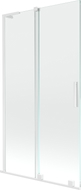 Mexen Velar L paroi de baignoire 2 battants coulissants 100 x 150 cm, transparent, blanc - 896-100-003-01-20