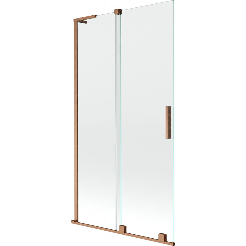 Mexen Velar L paroi de baignoire 2 volets coulissants 100 x 150 cm, transparent, cuivre brossé - 896-100-003-01-65