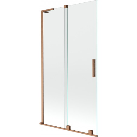 Mexen Velar L paroi de baignoire 2 panneaux coulissants 100 x 150 cm, transparent, cuivre brossé - 896-100-003-01-65