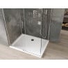 Mexen Omega cabine de douche coulissante 120 x 90 cm, transparente, chrome + receveur de douche Flat - 825-120-090-01-00-4010