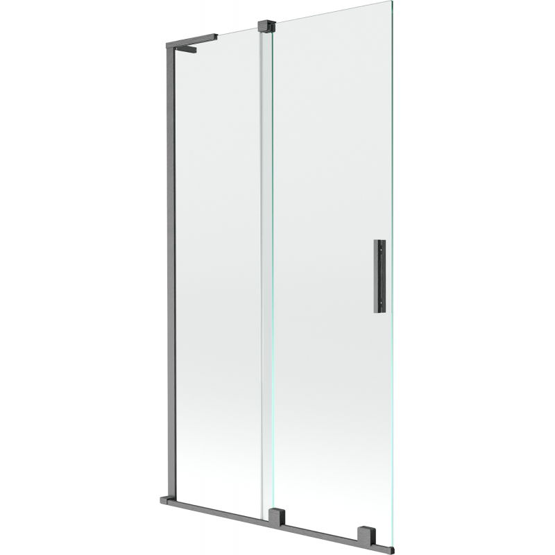 Mexen Velar L paroi baignoire 2 volets coulissante 100 x 150 cm, transparent, gris canon brossé - 896-100-003-01-66