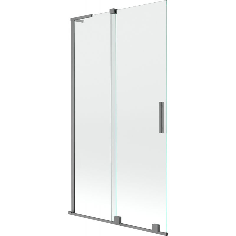 Mexen Velar L paroi de baignoire 2 pans coulissants 100 x 150 cm, transparent, gun metal - 896-100-003-01-95