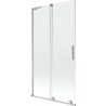 Mexen Velar L paroi de baignoire à 2 panneaux coulissants 100 x 150 cm, transparent, nickel brossé - 896-100-003-01-97